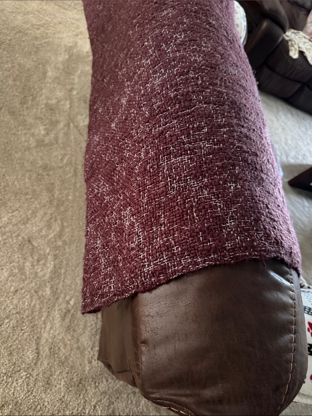 Southern Living Marled Plum and White Knit Throw